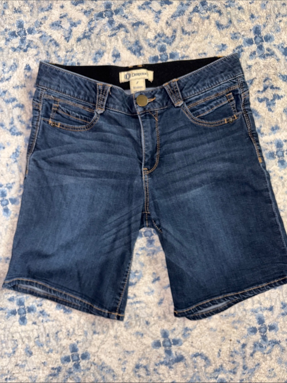 Democracy Denim Bermuda Shorts in Dark Wash
